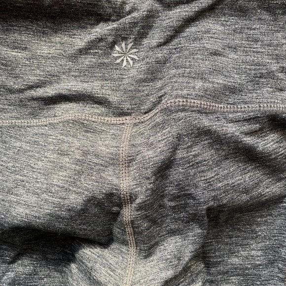 Athleta zippered pockets grey marled straight yoga leggings S - Picture 5 of 6